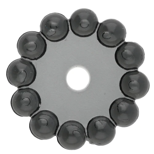 Perle rotonde da 10 mm con piccole sfere di resina trasparente - Grigio scuro x10