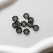 Perle rotonde da 10 mm con piccole sfere di resina trasparente - Grigio scuro x10