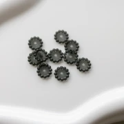 Perle rotonde da 10 mm con piccole sfere di resina trasparente - Grigio scuro x10
