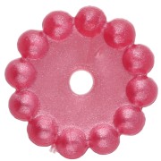 lampone - Perle rondelle da 10 mm con piccole sfere di resina opaca - Perla lampone x10 Perle rondelle da 10 mm con piccole sfere di resina opaca - Perla lampone x10