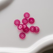 Perle rotonde da 10 mm con piccole sfere di resina trasparente - Fucsia x10