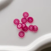 Perle rotonde da 10 mm con piccole sfere di resina trasparente - Fucsia x10