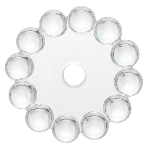 Perle rotonde da 10 mm con piccole sfere di resina trasparente - Cristallo x10