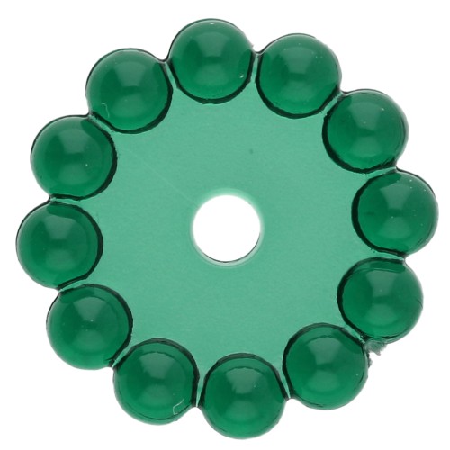 Perle rotonde 10 mm con piccole sfere di resina trasparente - Verde scuro x10