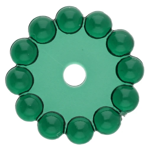 Perle rotonde 10 mm con piccole sfere di resina trasparente - Verde scuro x10
