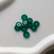 Perle rotonde 10 mm con piccole sfere di resina trasparente - Verde scuro x10