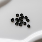 Perle rondelle a fiore 6 mm in resina - Nero x15