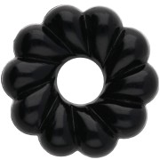 Perle rotonde 18 mm effetto ritorto in resina opaca - Nero x4