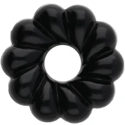 Perle rotonde 18 mm effetto ritorto in resina opaca - Nero x4