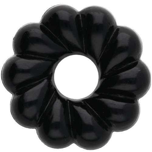 Perle rotonde 18 mm effetto ritorto in resina opaca - Nero x4