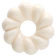 Perle rotonde 18 mm effetto ritorto in resina opaca - Avorio x4