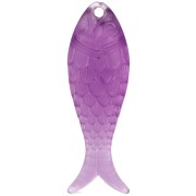 Viola - Ciondolo a forma di pesce 27x9 mm in resina - Viola traslucido x1 Ciondolo a forma di pesce 27x9 mm in resina - Viola traslucido x1