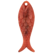 Ciondolo a forma di pesce 27x9 mm in resina - Mattone marmorizzato x1