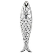 Ciondolo a forma di pesce 48x11,5 mm in resina - Argento x1