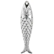 Ciondolo a forma di pesce 48x11,5 mm in resina - Argento x1