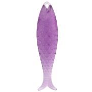 Ciondolo a forma di pesce 48x11,5 mm in resina - Viola traslucido x1