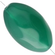 Perla di oliva irregolare martellata 30x18 mm in resina traslucida - Giada x1