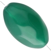Perla di oliva irregolare martellata 30x18 mm in resina traslucida - Giada x1