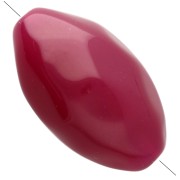 Perla di oliva irregolare martellata 30x18 mm in resina traslucida - Fucsia x1