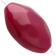 Perla di oliva irregolare martellata 30x18 mm in resina traslucida - Fucsia x1