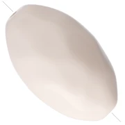Perla di oliva irregolare martellata 30x18 mm in resina opaca - Blanc de Lin x1