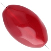 Perla irregolare martellata di oliva 30x18 mm in resina trasparente - Rosso scuro x1