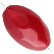 Perla irregolare martellata di oliva 30x18 mm in resina trasparente - Rosso scuro x1