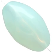 Perla irregolare martellata di oliva 24x15 mm in resina traslucida - Verde acqua x1