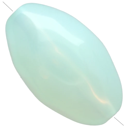 Perla irregolare martellata di oliva 24x15 mm in resina traslucida - Verde acqua x1