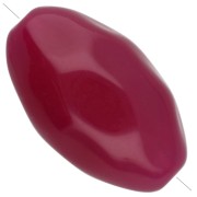 Perla di oliva irregolare martellata 24x15 mm in resina traslucida - Fucsia x1