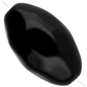 Perla di oliva irregolare martellata 24x15 mm in resina opaca - Nero x1