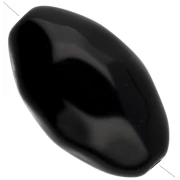 Perla di oliva irregolare martellata 24x15 mm in resina opaca - Nero x1