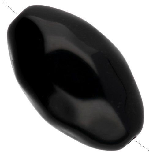 Perla di oliva irregolare martellata 24x15 mm in resina opaca - Nero x1