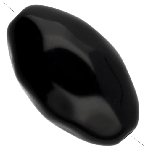 Perla di oliva irregolare martellata 24x15 mm in resina opaca - Nero x1