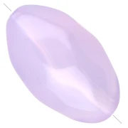Perla di oliva irregolare martellata 24x15 mm in resina trasparente - Lilla x1