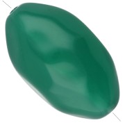 Perla di oliva irregolare martellata 24x15 mm in resina traslucida - Giada x1