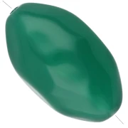 Perla di oliva irregolare martellata 24x15 mm in resina traslucida - Giada x1
