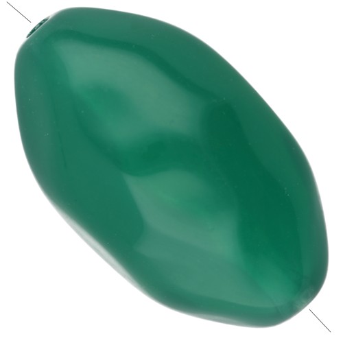 Perla di oliva irregolare martellata 24x15 mm in resina traslucida - Giada x1
