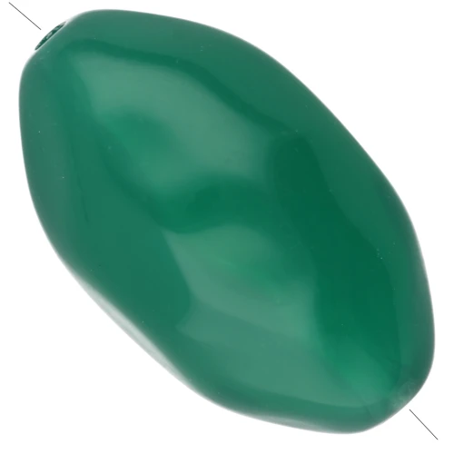 Perla di oliva irregolare martellata 24x15 mm in resina traslucida - Giada x1