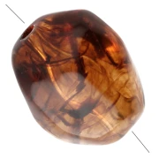 Perla irregolare 25x20 mm in resina trasparente - Ambra marmorizzata x1