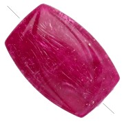 Fuschia - Perla rettangolare striata 25x17 mm in resina - Fucsia Brillantini x1 Perla rettangolare striata 25x17 mm in resina - Fucsia Brillantini x1