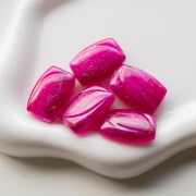 Perla rettangolare striata 25x17 mm in resina - Fucsia Brillantini x1