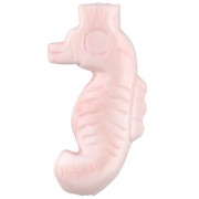 Perlina cavalluccio marino in resina 29x15 mm - Rosa beige marmorizzato x1