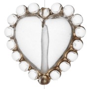 Perla a cuore da 17,5 mm con mini sfere in resina trasparente - Cristallo - Dorato x1