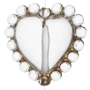 Perla a cuore da 17,5 mm con mini sfere in resina trasparente - Cristallo - Dorato x1
