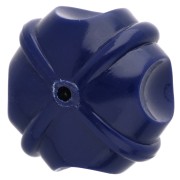 Perle rotonde lavorate 18 mm in resina opaca - Blu scuro x1