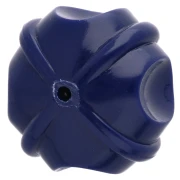 Perle rotonde lavorate 18 mm in resina opaca - Blu scuro x1