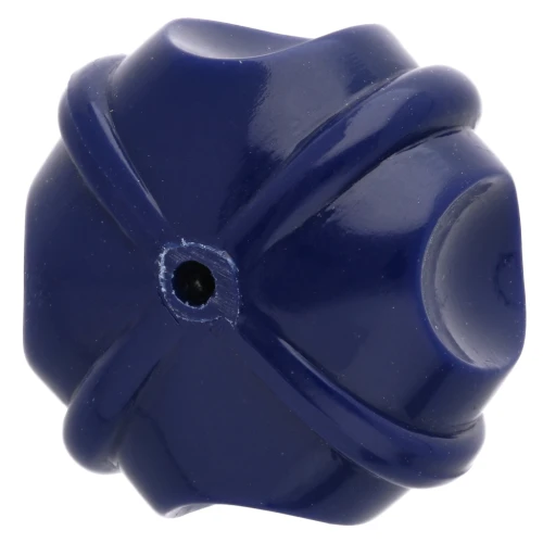 Perle rotonde lavorate 18 mm in resina opaca - Blu scuro x1