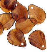Zecchini in resina 14x10,5 mm - Ambra marmorizzata x8