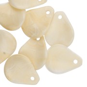 Zecchini di fiori curvi 14x10,5 mm in resina - Crema marmorizzata x8|raw }}